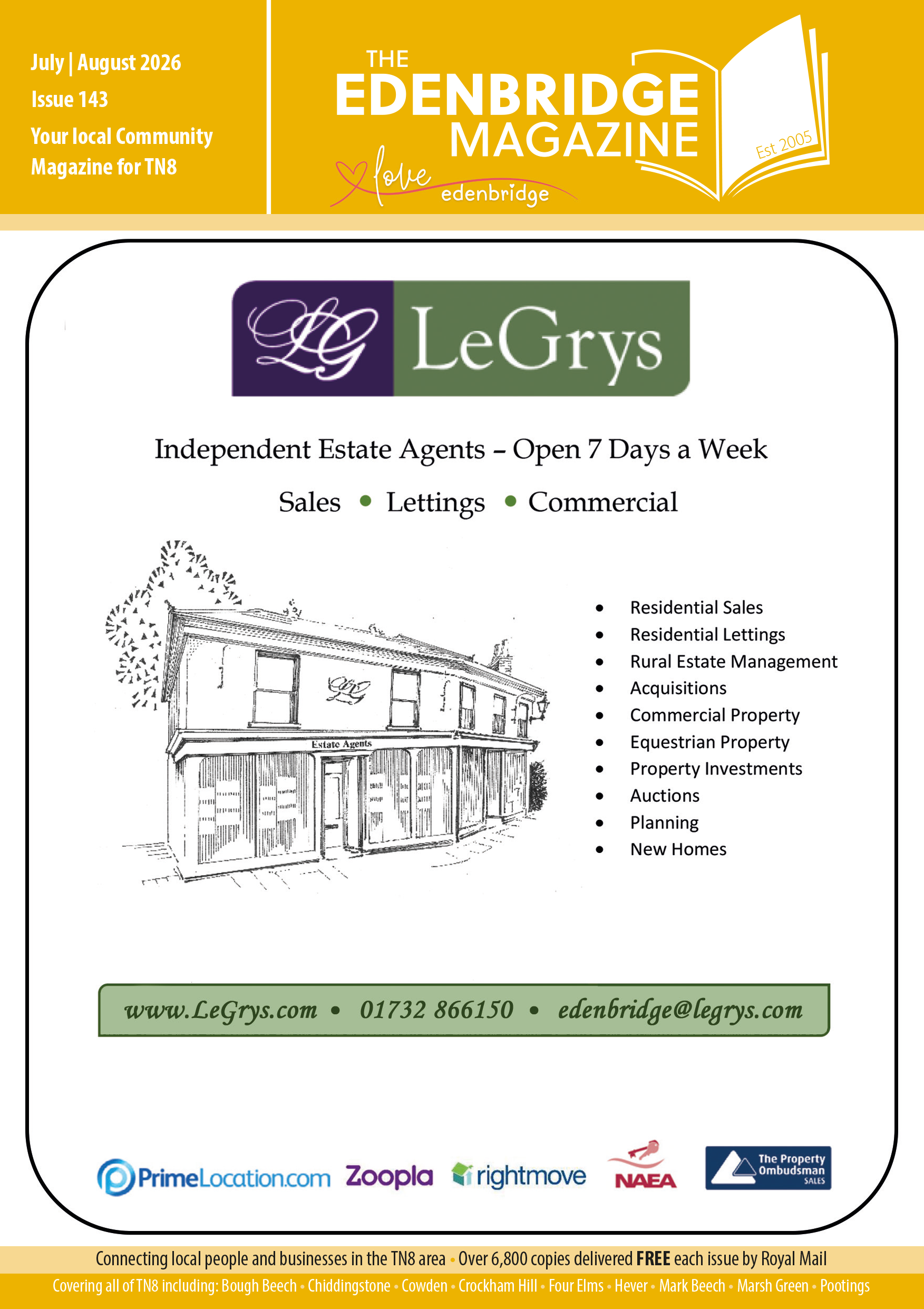 Image showing the current front cover of the Edenbridge Magazine